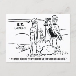 Postal Recogió una bolsa equivocada, Chiste de lavandería