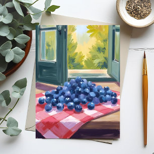 Postal Recolección de Arándanos Arándanos Acuarela Frut