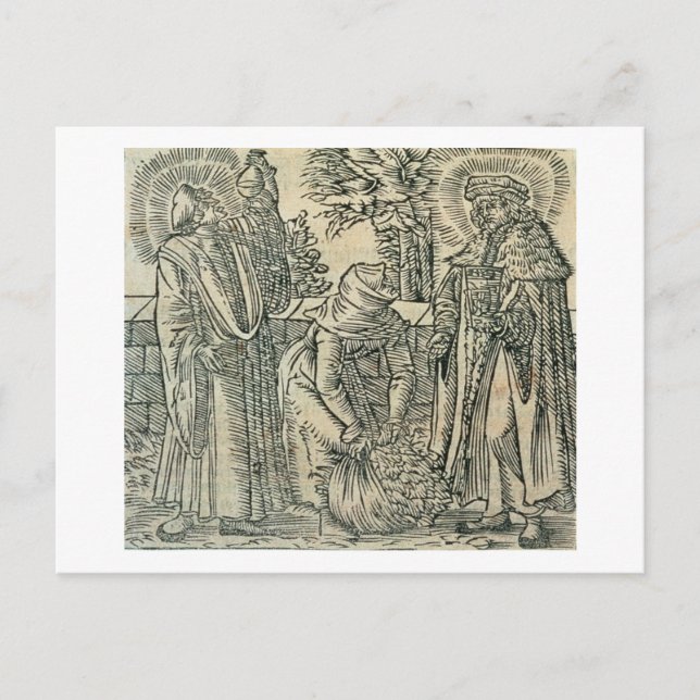 Postal Recolección de hierbas para la medicina, 1534 (leñ (Anverso)