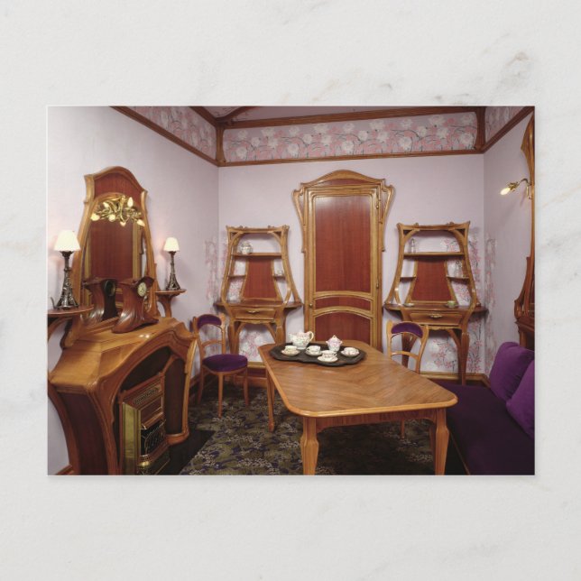 Postal Reconstrucción de un salón del Café de París (Anverso)