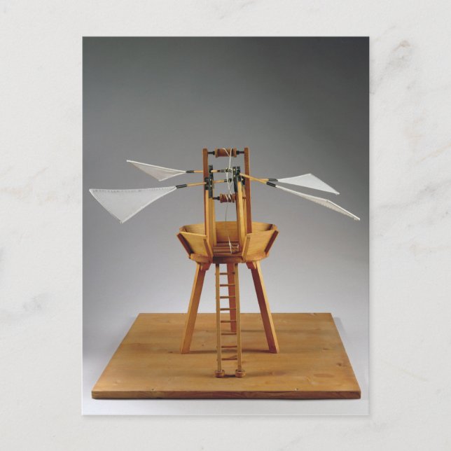 Postal Reconstrucción del modelo del diseño de da Vinci (Anverso)