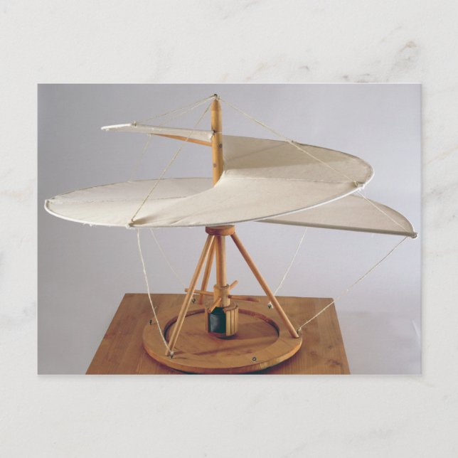 Postal Reconstrucción del modelo del diseño de da Vinci (Anverso)