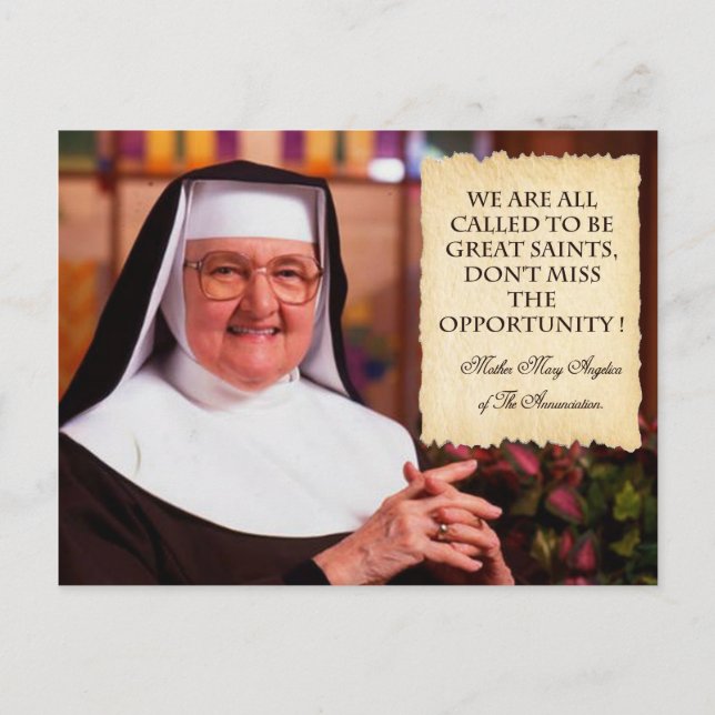 POSTAL RECORDANDO A LA MADRE ANGELICA. (Anverso)