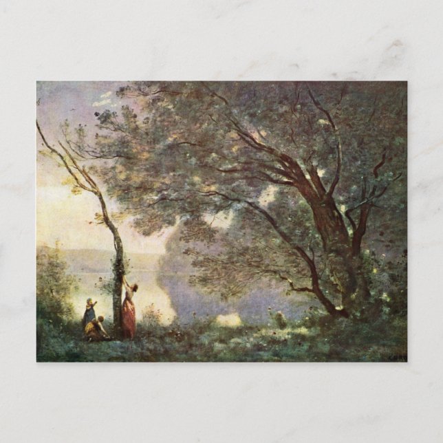 Postal Recordando La Mortefontaina De Corot Jean-Baptiste (Anverso)