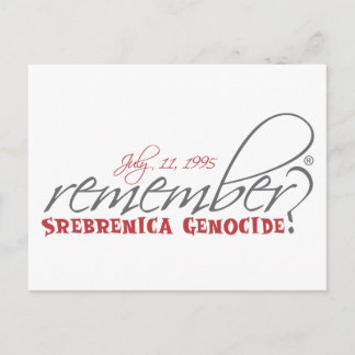 Postal recordar el genocidio de srebrenica