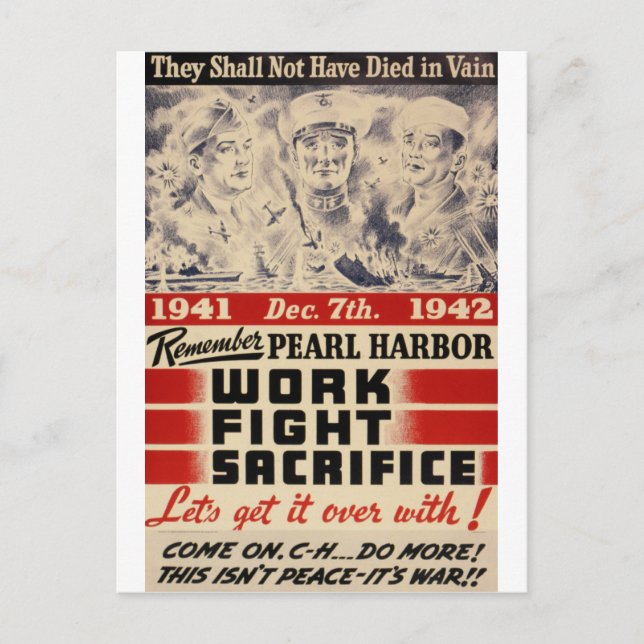 Postal Recordar Pearl Harbor (Anverso)