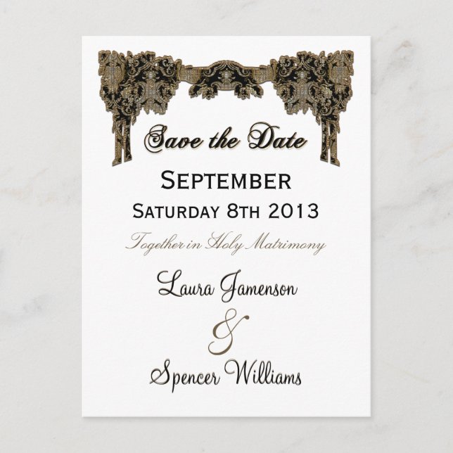 Postal Recordatorio de Chanteleah White Boda (Anverso)