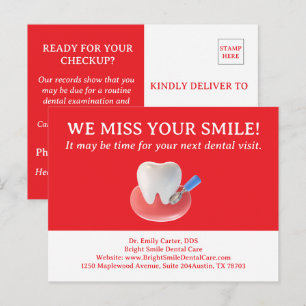 Postal Recordatorio de Cita Dental Atrasada