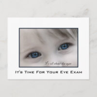 Recordatorio de cita para examen de ojos azules