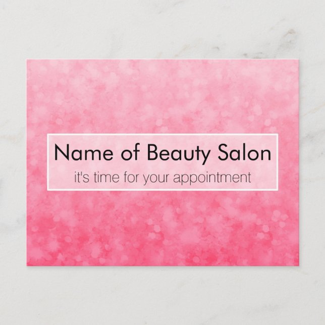 Postal Recordatorio de cita Pink Beauty (Anverso)