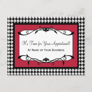 Postal Recordatorio de citas de Samba Red Houndstoth