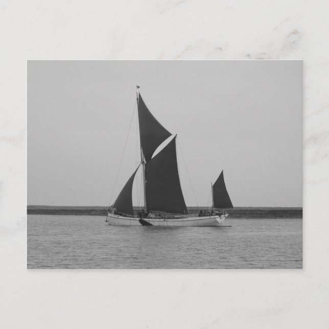 Postal Recordatorio de Gabarra de Vela (Anverso)