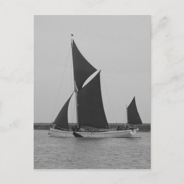 Postal Recordatorio de Gabarra de Vela (Anverso)