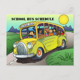 POSTAL RECORDATORIO DE LA RUTA DE AUTOBÚS DE LA ESCUELA P