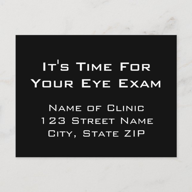 Postal Recordatorio De Nombramiento De Examen Ocular De L (Anverso)