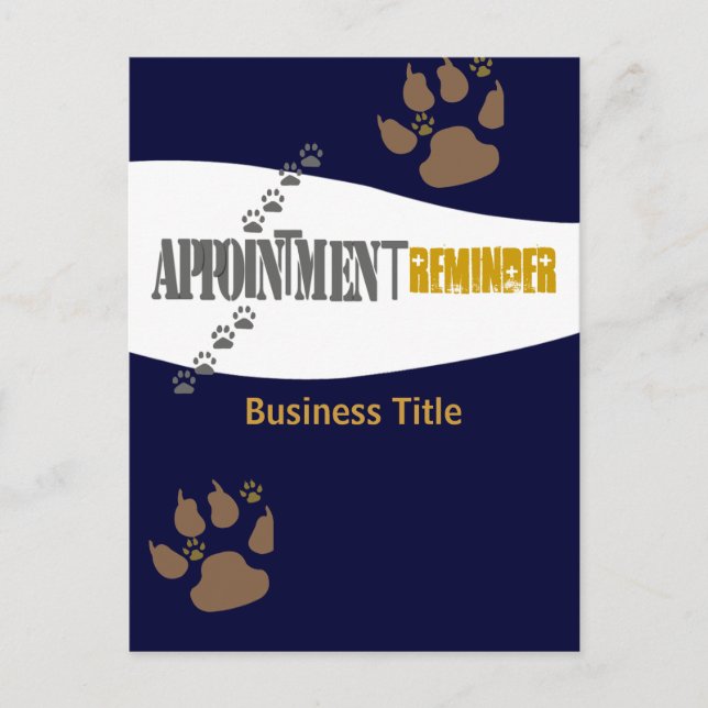 Postal Recordatorio de nombramiento de Vet Animal Care (Anverso)