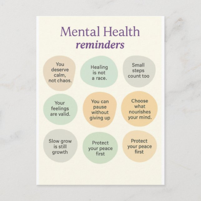 Postal Recordatorio de Salud Mental Pastel  (Anverso)