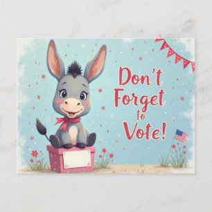 Postal Recordatorio de Votación del Burro Alegre