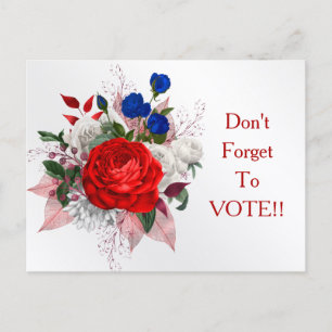 Postal Recordatorio de voto del ramo de rosas patrióticas