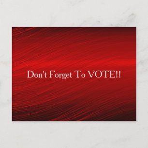Postal Recordatorio de Voto Gráfico Metálico Rojo Carmesí