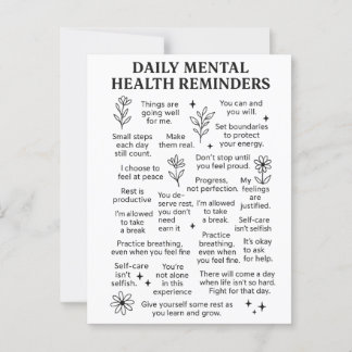 Postal Recordatorios diarios de salud mental