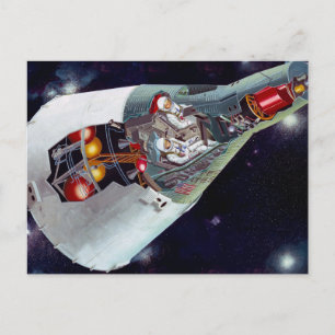 Postal Recorrer Una nave espacial Gemini De Dos Personas 