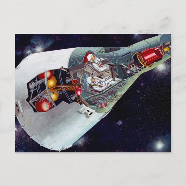 Postal Recorrer Una nave espacial Gemini De Dos Personas  (Anverso)
