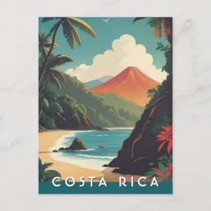 Postal Recorrido de Costa Rice Viaje Volcán Beach Souveni