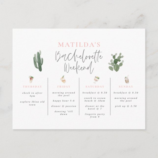 Postal Recorrido de fin de semana de copas acuáticas (Anverso)