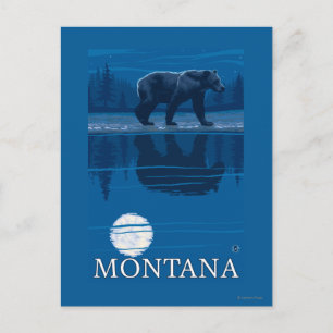 Postal Recorrido de oso en viaje de cosmética lunar