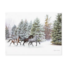 Recorriendo la nieve - Corriendo caballos