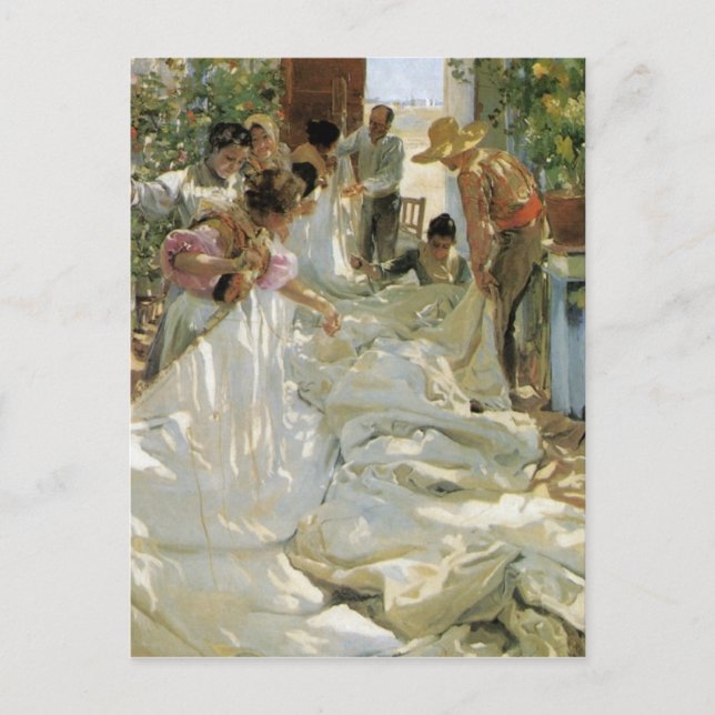 Postal Recorriendo la vela - Joaquín Sorolla y Bastida (Anverso)