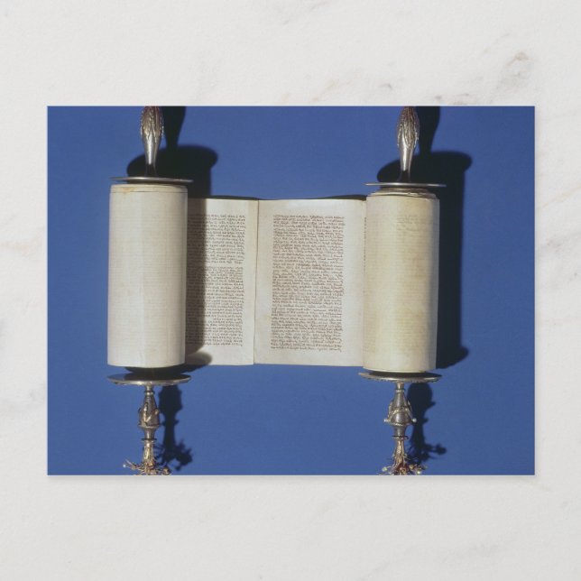 Postal Recorte de Torah en miniatura, 1765 (Anverso)