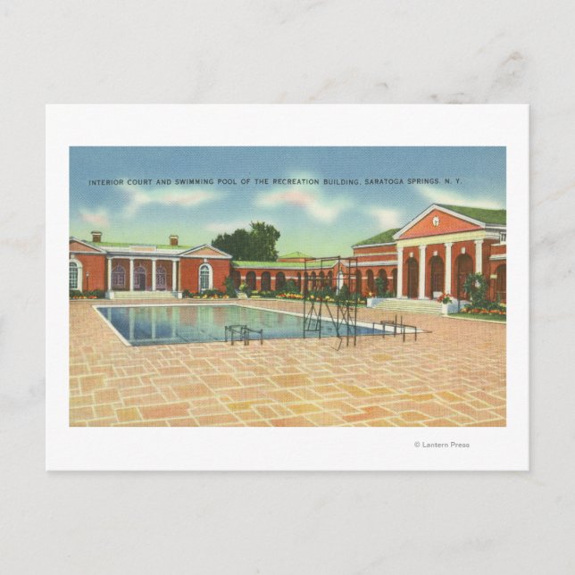 Postal Recreación Tribunal Interior Bldg y vista de pisci (Anverso)