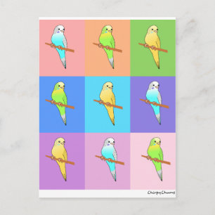 Postal Rectángulos arcoiris de Parakeet