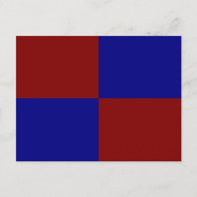 Postal Rectángulos rojo y azul oscuro (Anverso)