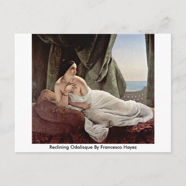 Postal Rectificación de Odalisque Por Francesco Hayez (Anverso)