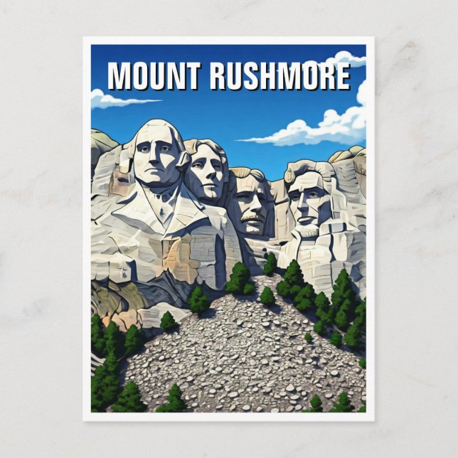 Postal Recuento del Monumento Nacional Mount Rushmore (Anverso)