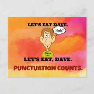 Postal Recuentos de puntuación: Comamos a Dave.