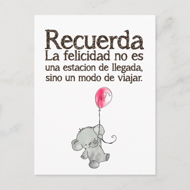 Postal recuerda a la Felicidad y no es una estación (Anverso)