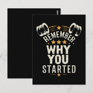 Postal Recuerda Por Qué Empezaste. Motivación Gimnasio