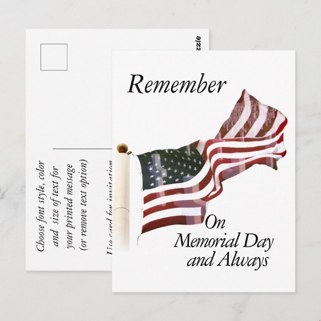 Postal Recuerde el día de conmemoración (Anverso / Reverso)