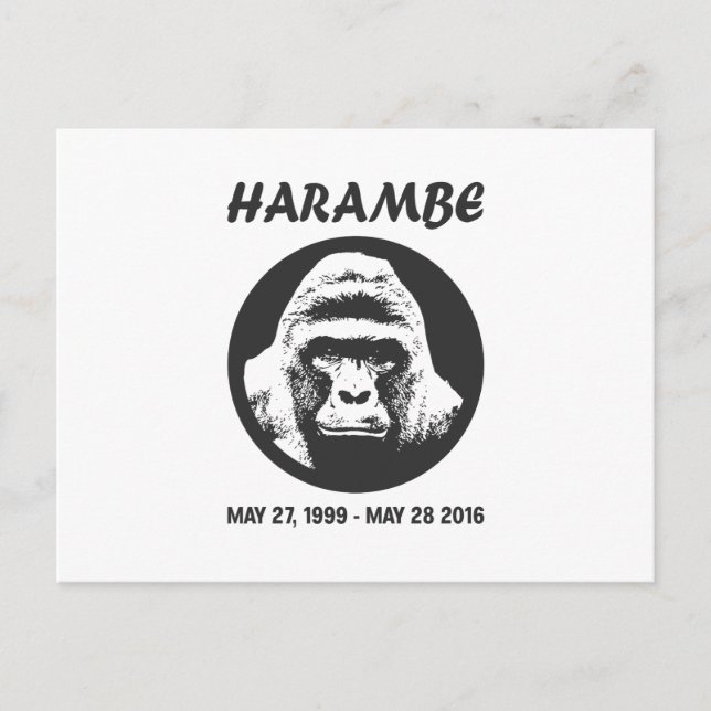 Postal Recuerde Harambe (Anverso)
