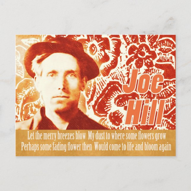 Postal Recuerde Joe Hill CC0803 Flower power collage (Anverso)