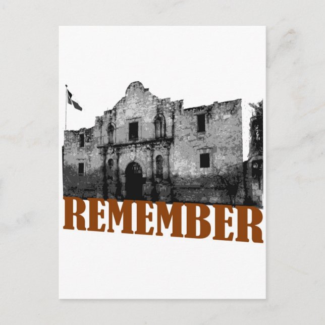 Postal Recuerden el Álamo (Anverso)