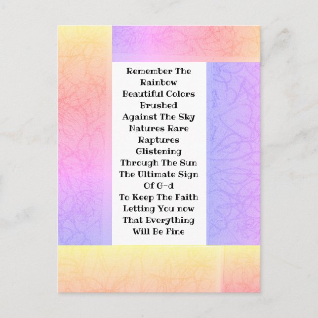 Postal Recuerden el arcoiris (Anverso)