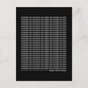 Postal Recuerden las montañas y los valles