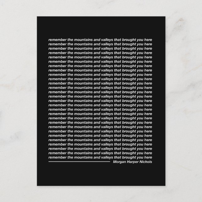 Postal Recuerden las montañas y los valles (Anverso)