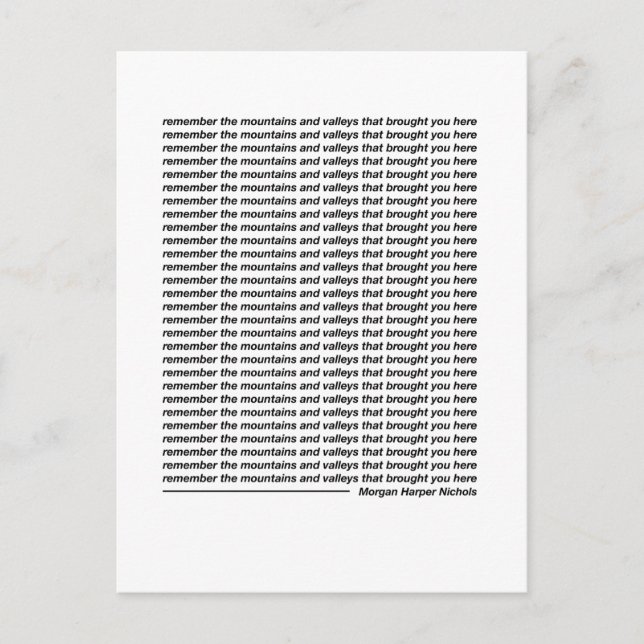 Postal Recuerden las montañas y los valles (Anverso)