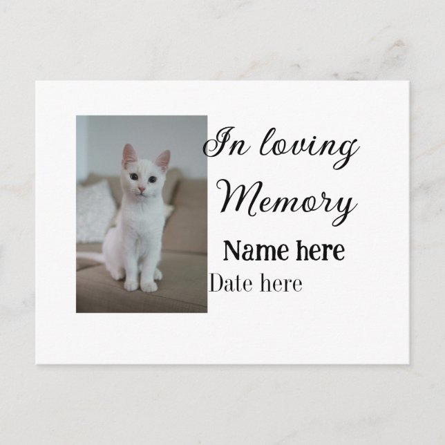 Postal Recuerdo conmemorativo en memoria amorosa agregar  (Anverso)